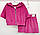Костюм літній для дівчинки, джемпер з коротким рукавом + юбка, тканина велюр, від 98-104 до 140-146 см, фото 4