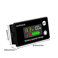 Індикатор заряду акумулятора 8-100 В із датчиком температури