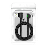 Двосторонній зарядний кабель для iPhone iPad McDodo 90° USB to Lightning з LED-підсвіткою 1.2m