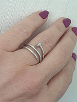 Серебряное кольцо Гвоздь с фианитами. КВ1351С 16,5