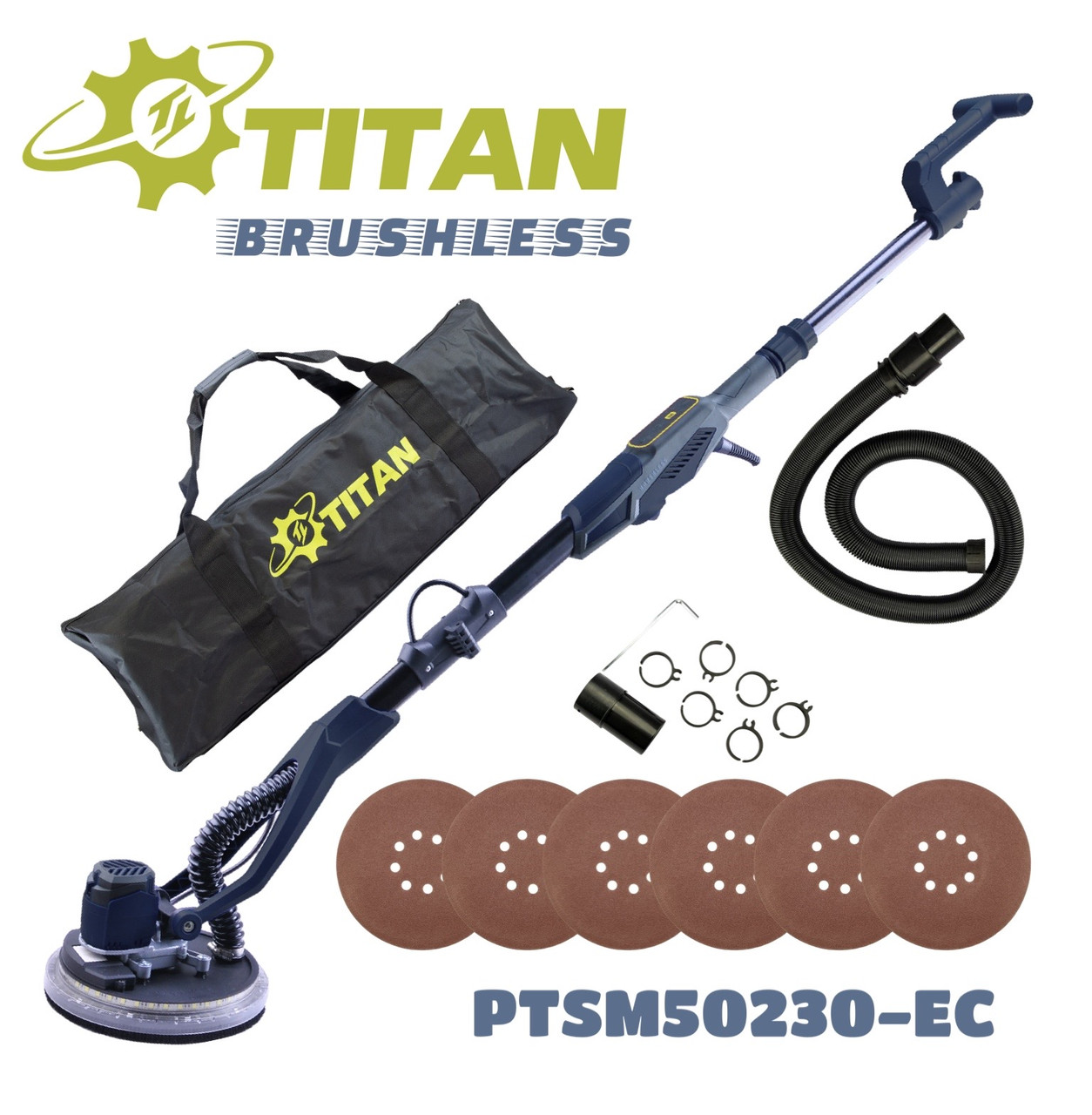 Безщіткова шліфувальна машина TITAN PTSM50230-EC (жирафа) для стін і стель
