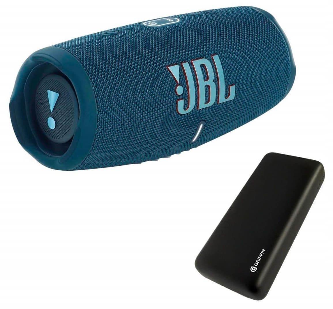 Портативна акустика JBL Charge 5 (JBLCHARGE5BLU) Blue + Griffin 20000 mAh (JBLCHARGE5BLUPB)