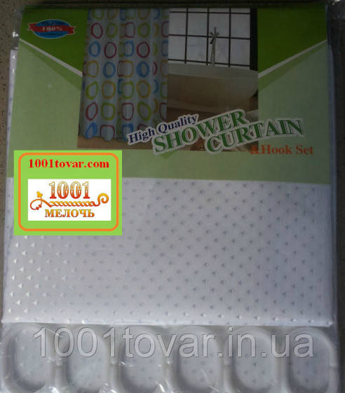 Шторка для ванної кімнати Shower curtain, біла однотонна. Розмір 200х180 див., фото 1