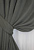 Комплект (2шт.1х2,5м.) штор з тканини льон, колекція «Льон Мішковина». Колір сірий. Код 1282ш 39-800, фото 4