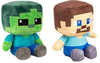 Детская игрушка из игры Minecraft Майнкрафт Стив или Зомби 26 см
