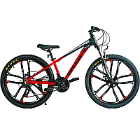 Велосипед спортивный Corso Spider 26" алюминиевая рама 13" черный красный SP-26800
