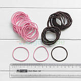 Резинка для волосся тонка 2 мм, РОЖЕВА, 4 см, 1 шт, фото 2