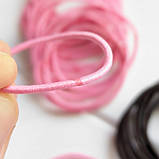 Резинка для волосся тонка 2 мм, РОЖЕВА, 4 см, 1 шт, фото 3