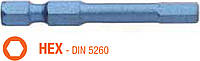 Насадка викруткова ударна USH Blue Shock : HEX 3 x 50 мм шестигранна подовжена, Уп. 5 шт. Покупай это Galopom