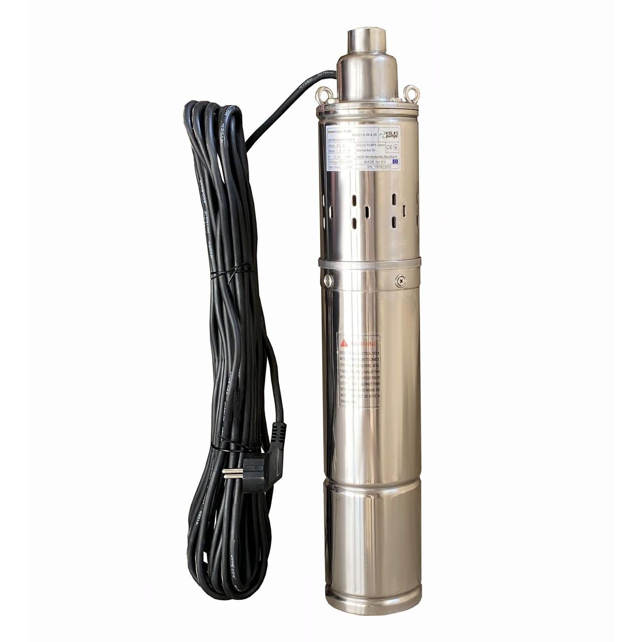 Насос свердловинний шнековий VOLKS pumpe 4 QGD 1,8-50-0,5 кВт +кабель 15 м