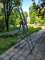 Лестница Драбина 3-х секционная Алюминиевая Стремянка 3х6 сход., 3,4 м