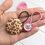 Резинка для волосся тонка 2 мм, РОЖЕВА, 4 см, 1 шт, фото 4