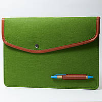 Чохол повстяний універсальний 15,4 дюйма для планшетів і ноутбуків на кнопці (зелений)