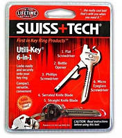 Оригінал Ключ-мультитул Swiss-Tech 6 в 1 брелок із нержавки Utili-key