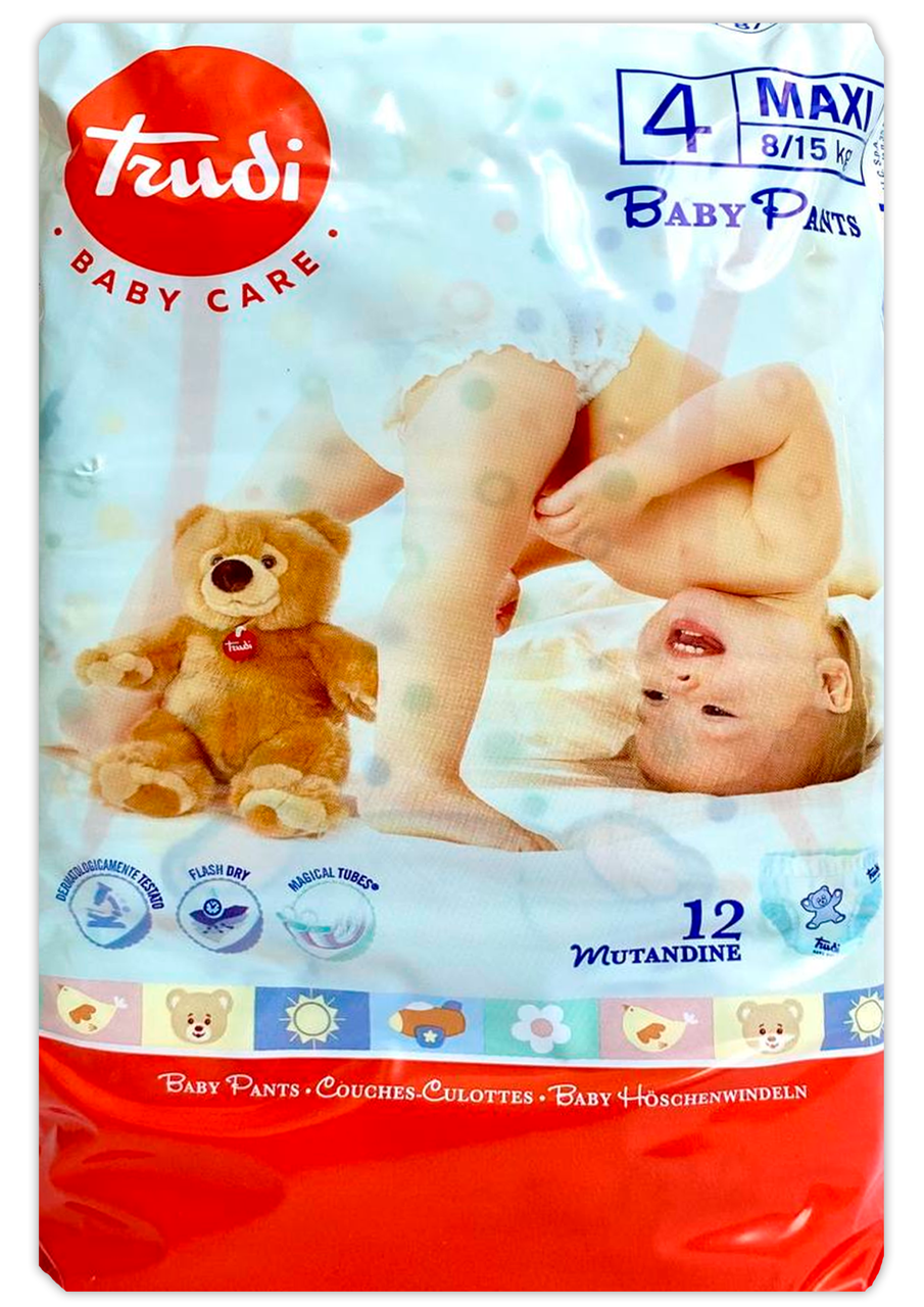 Підгузки-трусики Trudi Baby care Італія  4 (8-15кг) 72шт