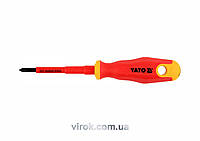 Викрутка хрестова діелектрична ізольована YATO : PZ1 х 80 мм. VDE до 1000V [12/120] Покупай это Galopom