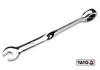 Ключ ріжково-накидний, кручений 90° з тріщаткою YATO : М= 10 x 167 мм, HRC 40-45, Cr-V [25/200] Покупай это