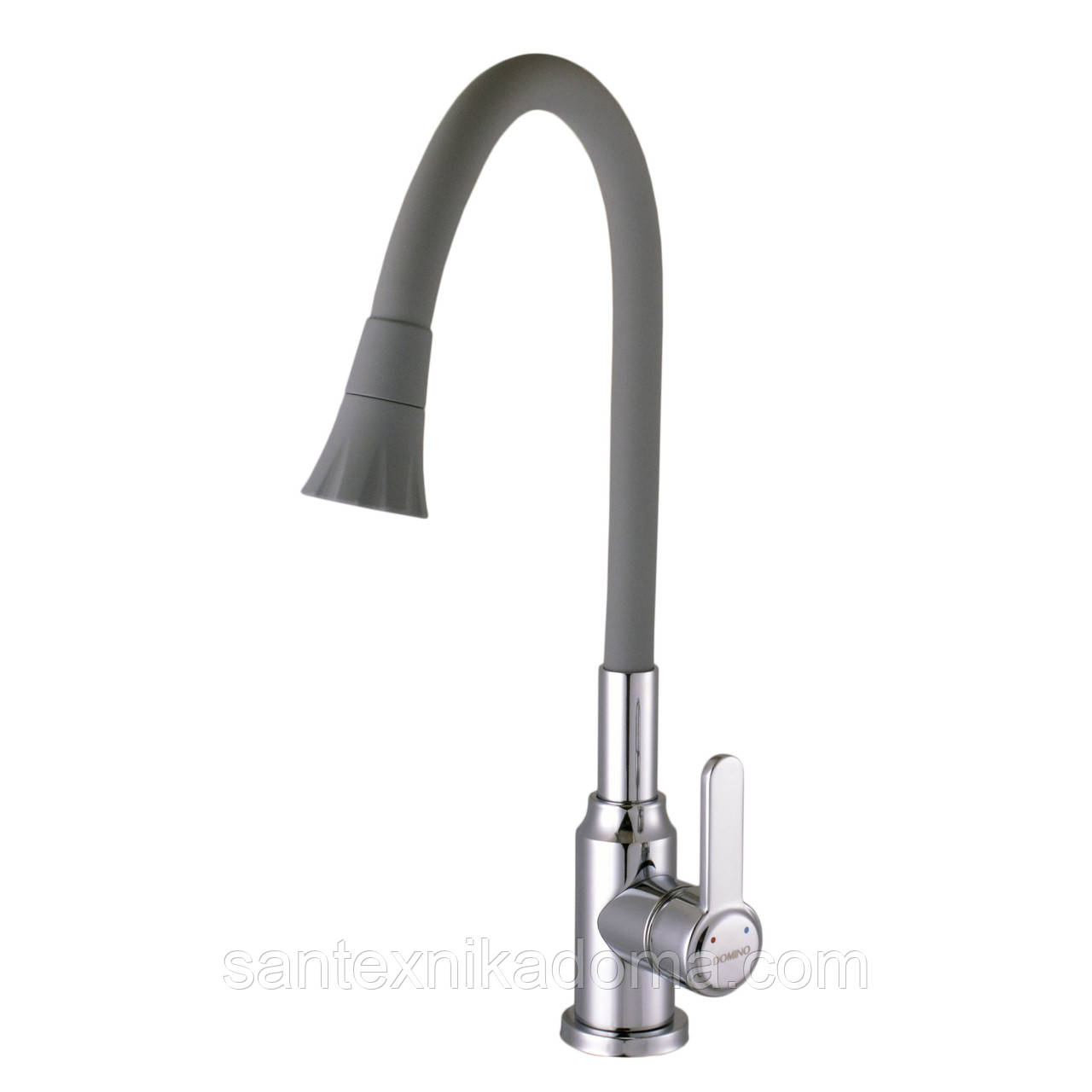 Змішувач на кухню DOMINO  ELLIPSE DCC-203SA-G03 сірий гофрогусак з душ.насадкою