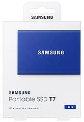 SSD - накопичувач Samsung Portable SSD T7 1TB Indigo Blue (MU-PC1T0H)