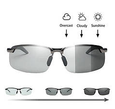 Чоловічі фотохромні поляризовані окуляри Black UV400 polarized