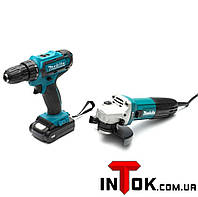 Шуруповерт + болгарка Makita DHP482 + GA5030 | Латвия