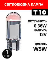 Светодиодная лампа в авто Т10 W5W, Red, 12V.