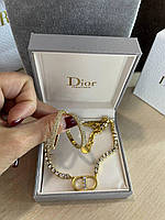 Набор колье от Dior и серьги кольца с цирконием