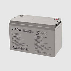 Акумулятор гелевий для ДБЖ та інверторів 12V 100Ah VIPOW BAT0420