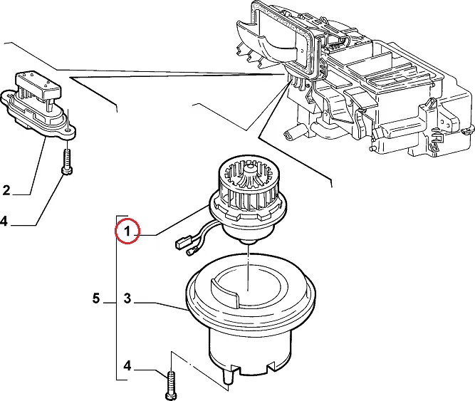 Моторчик опалювача (пічки) на Fiat Ducato 230, Peugeot Boxer, Citroen Jumper (1998-2002), 71734232, 6441S4, Autotechteile,
