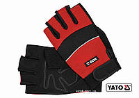 Рукавиці робочі з відкритими пальцями YATO : штучна шкіра + синтетична тканина, розмір 10 [12/72] Покупай это