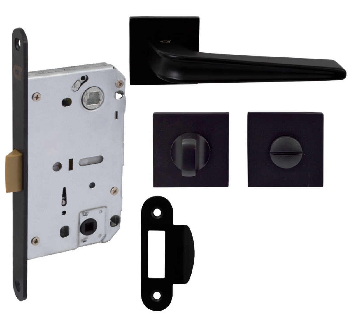 Комплект Comit Garda А WC (ручка + накладка + механізм) чорний (54)