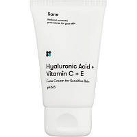 Крем для лица Sane С гиалуроновой кислотой + витамин С + Е Для чувствительной кожи 40 мл (4820266830137) ASP
