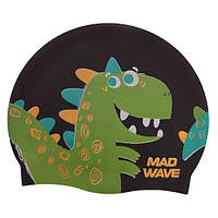 Шапочка для плавания детская Junior Dino M057916 Mad Wave Черный (60444163)