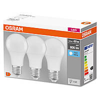 Osram Набор ламп 3шт LED E27 8.5Вт 4000К 806Лм A60 Покупай это Galopom