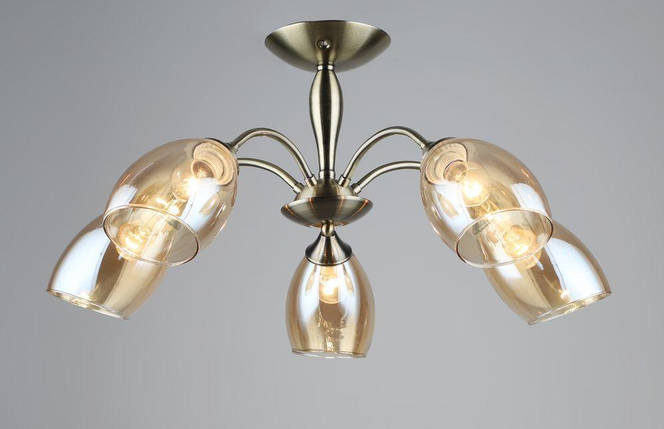 Бронзовая потолочная люстра на пять плафонов D680*H300 E27, фото 1