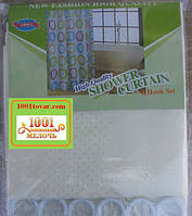 Шторка для ванної кімнати Shower curtain, однотонна кремова. Розмір 180х180 див.