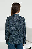 Блуза вільного крою Флорет з французької віскози з квітковим принтом 42-56 розміри різні синій принт, фото 6