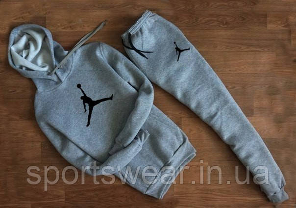 Сірий спортивний костюм Jordan з капюшоном "" В стилі Jordan ""