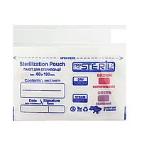 Крафт-пакет Pro Steril для парової та повітряної стерилізації інструменту 60*100 мм, 100шт/уп, білий