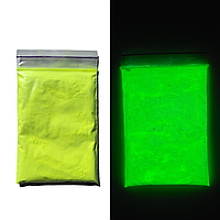 Люминесцентный пигмент длительного свечения Зеленый, Люминофор универсальный 5-15 микронов 30 г