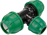 Трійник сполучний водяних пластикових труб 32 мм- 25 мм- 32 мм FLO поліпропіленовий, для тиску 1 MPa Покупай