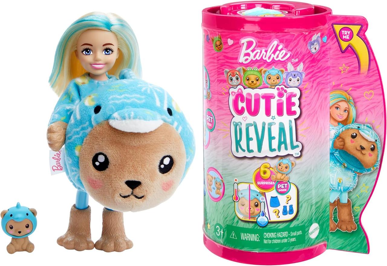 Лялька Барбі Barbie Cutie Reveal Челсі Чудове комбо Ведмедик в костюмі Дельфіну