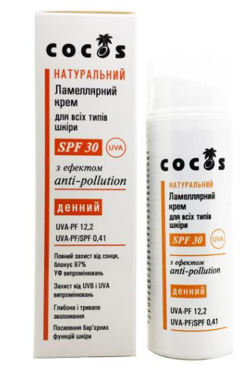 Ламелярний крем Денний Для всіх типів шкіри захист SPF 30 з ефектом Anti-Pollution