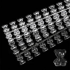 Демонстраційна палітра лінійка "Ведмедик" (2,15х1,75 см) - для фарбування гель-лаків та дизайнів (120 шт. уп.) - 435