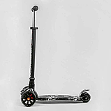 Дитячий триколісний самокат Best Scooter Skyper Maxi колеса з підсвічуванням PU 120мм (Чорний), фото 5