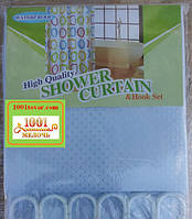 Шторка для ванної кімнати Shower curtain, однотонна блакитна. Розмір 180х180 див.