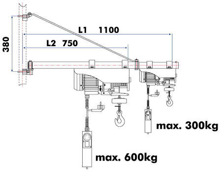 Поворотна стріла для електричної тросової тяги Holzmann SA 3001100, фото 2