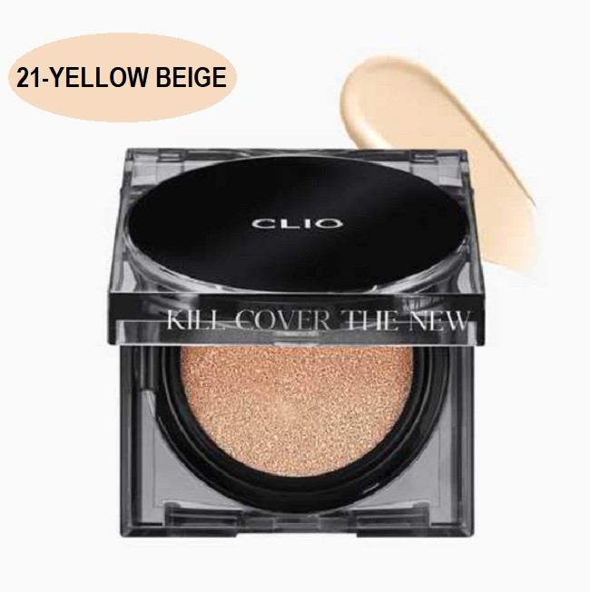 Стійкий напівматовий кушон CLIO Kill Cover The New Founwear Cushion SPF50+ PA+++ 3BY 21-YELLOW BEIGE (15г*2 шт.)