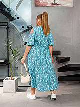 Літня красива сукня вільного крою на запах із софту розміри батал, фото 3