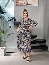 Літня красива сукня вільного крою на запах із софту розміри батал, фото 5